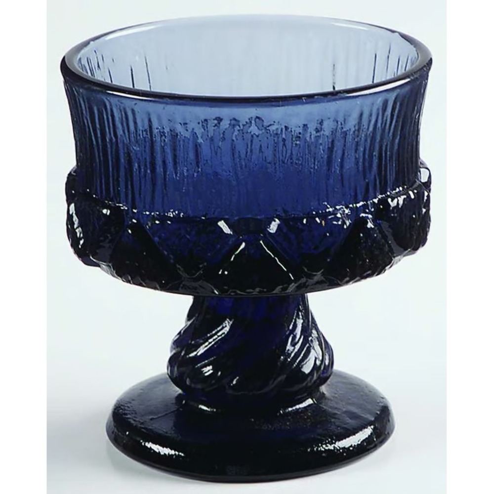 Vintage Fostoria  Blue Sorrento Champagne/Sherbet Goblets 3-5/8" Heavy Glass